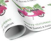 可愛いパーソナライズされたメリークリスマス |レッドスクーター ラッピングペーパー (ロールコーナー)