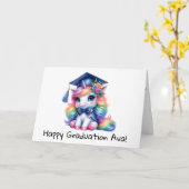 可愛いパーソナライズされたユニコーン幼稚園の卒業 カード (黄色い花)