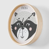 可愛いパーソナライズされたルーンの子ども/子供部屋の壁時計 壁時計 (傾斜)