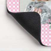 可愛いパーソナライズされたワンフォトピンク マウスパッド (コーナー)