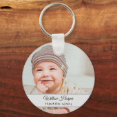 可愛いパーソナライズされた写真誕生ベビー記念 キーホルダー (正面)