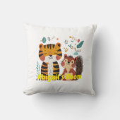 可愛いパーソナライズされた動物が居るキッズルーム クッション (正面)