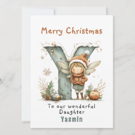可愛いパーソナライズされた妖精のクリスマスカード シーズンカード
