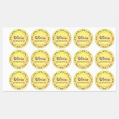 可愛いパーソナライズされた子供のおもしろい黄色のラウンドo ラベル (シート)