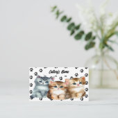 可愛いパーソナライズされた子猫の名刺 名刺 (スタンド正面)