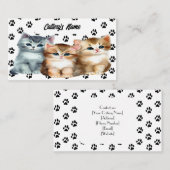 可愛いパーソナライズされた子猫の名刺 名刺 (正面/裏面)