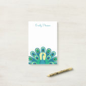 可愛いパーソナライズされた孔雀の後メモ帳 ポストイット (デスク上)