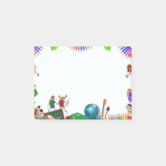 可愛いパーソナライズされた学校付箋 ポストイット (正面)