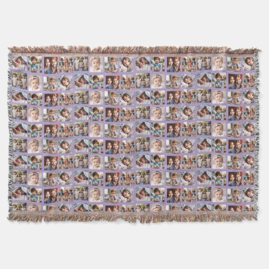 可愛いパーソナライズされた家族の写真の模様|過去記事 スローブランケット (正面)