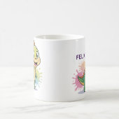 可愛いパーソナライズされた恐竜のマグカップ – 名前をカスタムするギフト コーヒーマグカップ (中央)