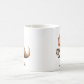 可愛いパーソナライズされた恐竜の名前 コーヒーマグカップ (中央)