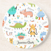 可愛いパーソナライズされた恐竜カラフルエイリアン コースター (正面)
