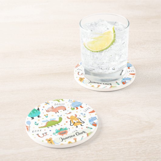 可愛いパーソナライズされた恐竜カラフルエイリアン コースター (側面)