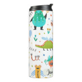 可愛いパーソナライズされた恐竜カラフルエイリアン タンブラー (回転左)