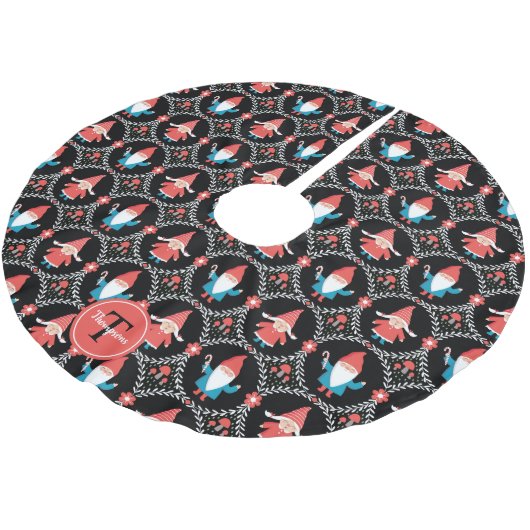 可愛いパーソナライズされた格言クリスマスブラシ付きポリエステル ブラッシュドポリエステルツリースカート (アングル)