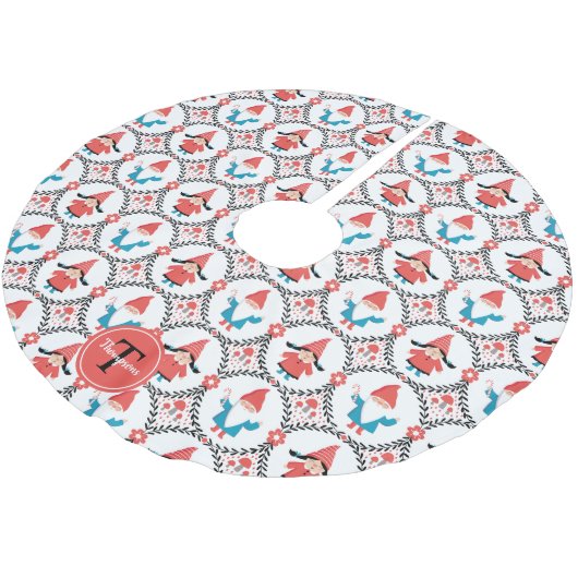 可愛いパーソナライズされた格言クリスマス ブラッシュドポリエステルツリースカート (アングル)