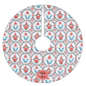 可愛いパーソナライズされた格言クリスマス ブラッシュドポリエステルツリースカート (正面)