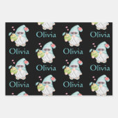 可愛いパーソナライズされた格言プリントのクリスマス ラッピングペーパーシート (正面3)