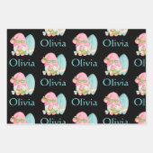 可愛いパーソナライズされた格言プリントのクリスマス ラッピングペーパーシート (正面2)