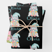 可愛いパーソナライズされた格言プリントのクリスマス ラッピングペーパーシート (インサイチュ)