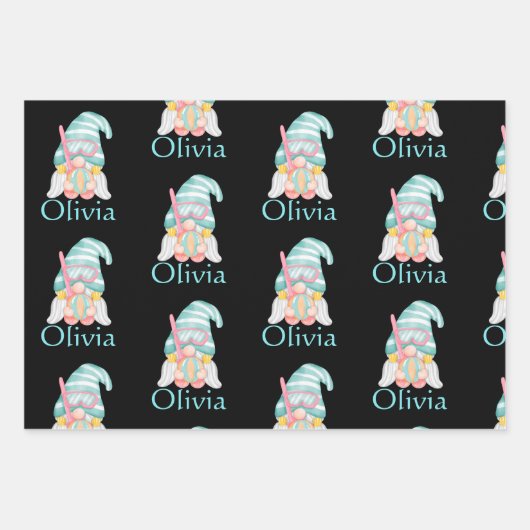 可愛いパーソナライズされた格言プリントのクリスマス ラッピングペーパーシート (正面)