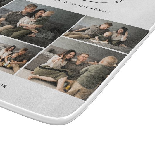 可愛いパーソナライズされた母の日の家族写真 カッティングボード (角)