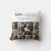 可愛いパーソナライズされた母の日の家族写真 クッション (正面)