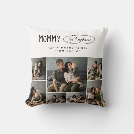 可愛いパーソナライズされた母の日の家族写真 クッション (正面)