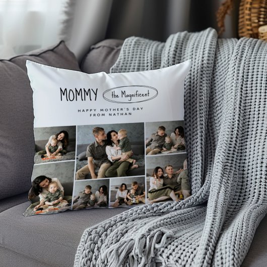 可愛いパーソナライズされた母の日の家族写真 クッション