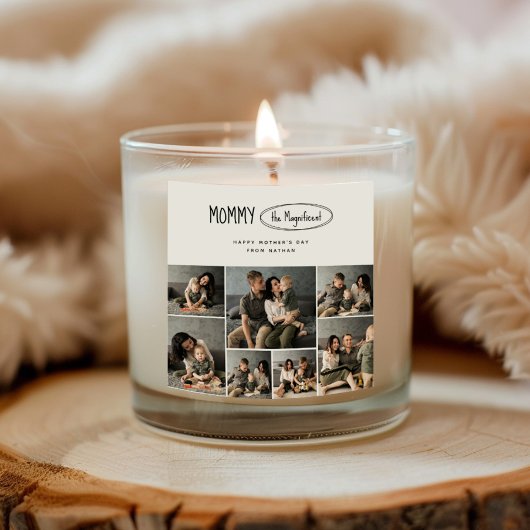 可愛いパーソナライズされた母の日の家族写真 スクエアシール