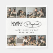 可愛いパーソナライズされた母の日の家族写真 スタンダードランチョンナプキン (正面)