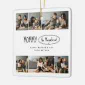 可愛いパーソナライズされた母の日の家族写真 セラミックオーナメント (左)