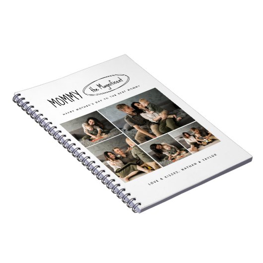 可愛いパーソナライズされた母の日の家族写真 ノートブック (右側)