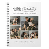 可愛いパーソナライズされた母の日の家族写真 ノートブック (正面)