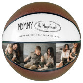 可愛いパーソナライズされた母の日の家族写真 バスケットボール (正面)