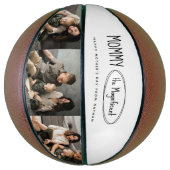 可愛いパーソナライズされた母の日の家族写真 バスケットボール (縦)