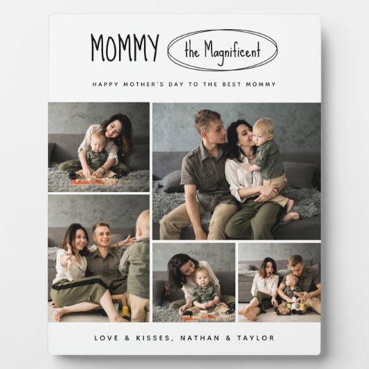 可愛いパーソナライズされた母の日の家族写真 フォトプラーク (正面)