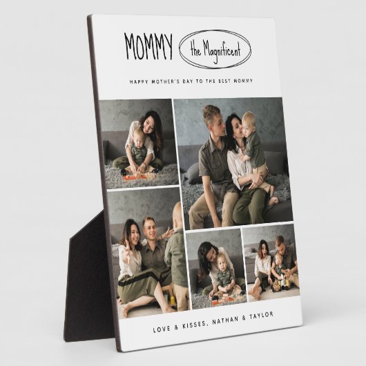 可愛いパーソナライズされた母の日の家族写真 フォトプラーク (側面)