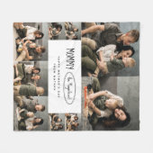 可愛いパーソナライズされた母の日の家族写真 フリースブランケット (正面(横))