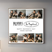 可愛いパーソナライズされた母の日の家族写真 ポスター