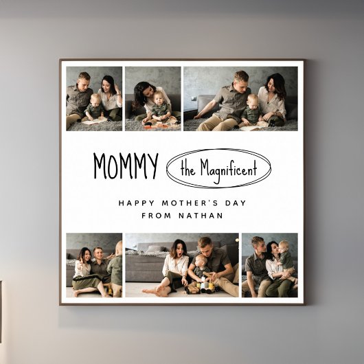 可愛いパーソナライズされた母の日の家族写真 ポスター