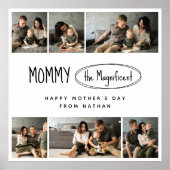 可愛いパーソナライズされた母の日の家族写真 ポスター (正面)