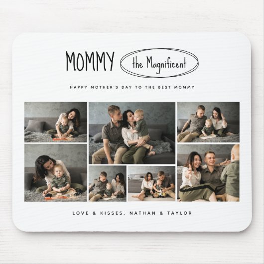 可愛いパーソナライズされた母の日の家族写真 マウスパッド (正面)