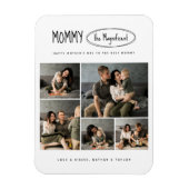 可愛いパーソナライズされた母の日の家族写真 マグネット (縦)