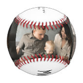 可愛いパーソナライズされた母の日の家族写真 野球ボール (裏面)