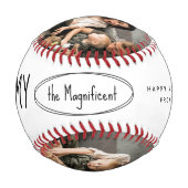 可愛いパーソナライズされた母の日の家族写真 野球ボール (正面)