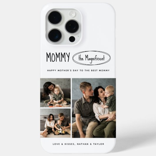 可愛いパーソナライズされた母の日の家族写真 Case-Mate iPhoneケース (裏面)