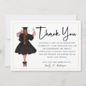 可愛いパーソナライズされた水モダン色ガール卒業 サンキューカード (正面)