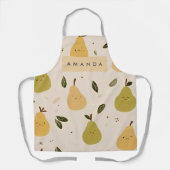 可愛いパーソナライズされた洋お洒落梨の柄 エプロン (正面)