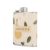 可愛いパーソナライズされた洋お洒落梨の柄 フラスク (左)